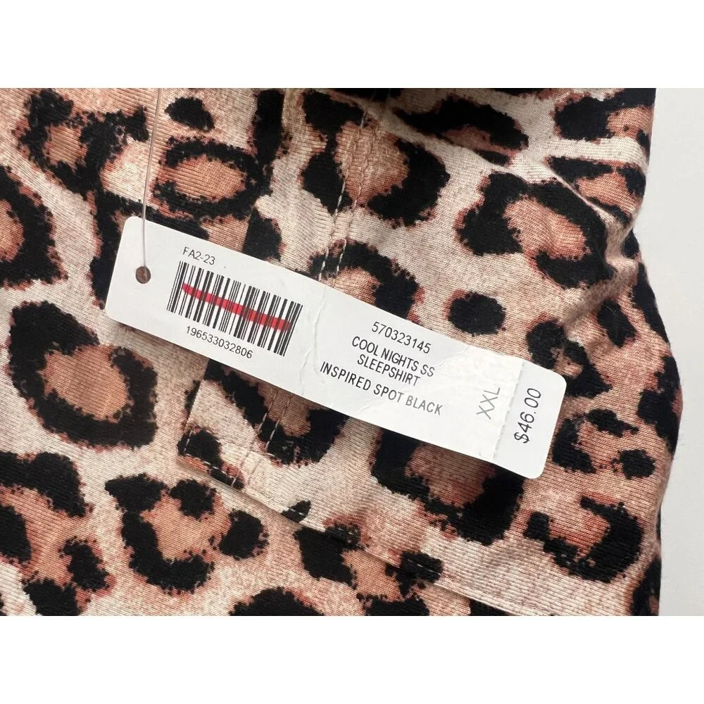 Soma Cool Nights NWT Leopard Print Sleep Shirt XXL V-Neck Pocket Nightgown - Picture 8 of 9